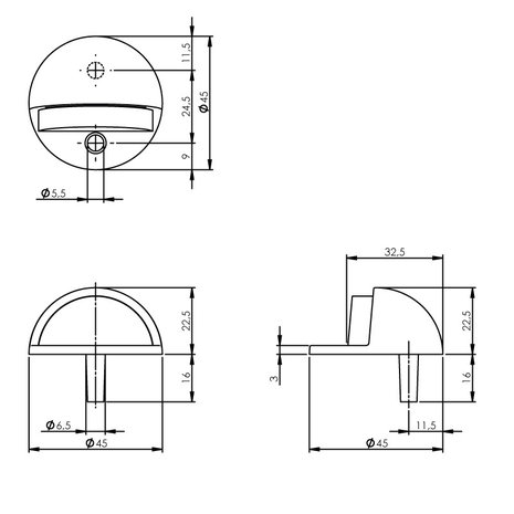 Intersteel Deurstopper bolrond chroom