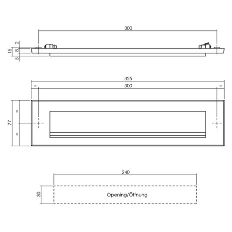 Intersteel Intersteel Brievenbus voordeur met klep en regenrand messing getrommeld | De Oude Deurklink