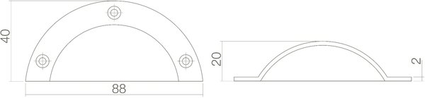Intersteel Komgreep 88mm messing ongelakt Intersteel Komgreep 88mm messing ongelakt