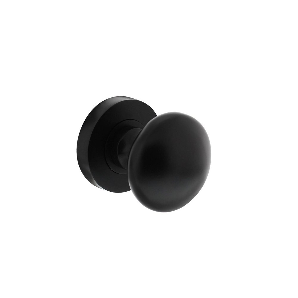 Intersteel Deurknop op rozet 52x10mm zwart | De Oude Deurklink klassiek buitendeurbeslag Intersteel Deurknop op rozet 52x10mm zwart | De Oude Deurklink klassiek buitendeurbeslag