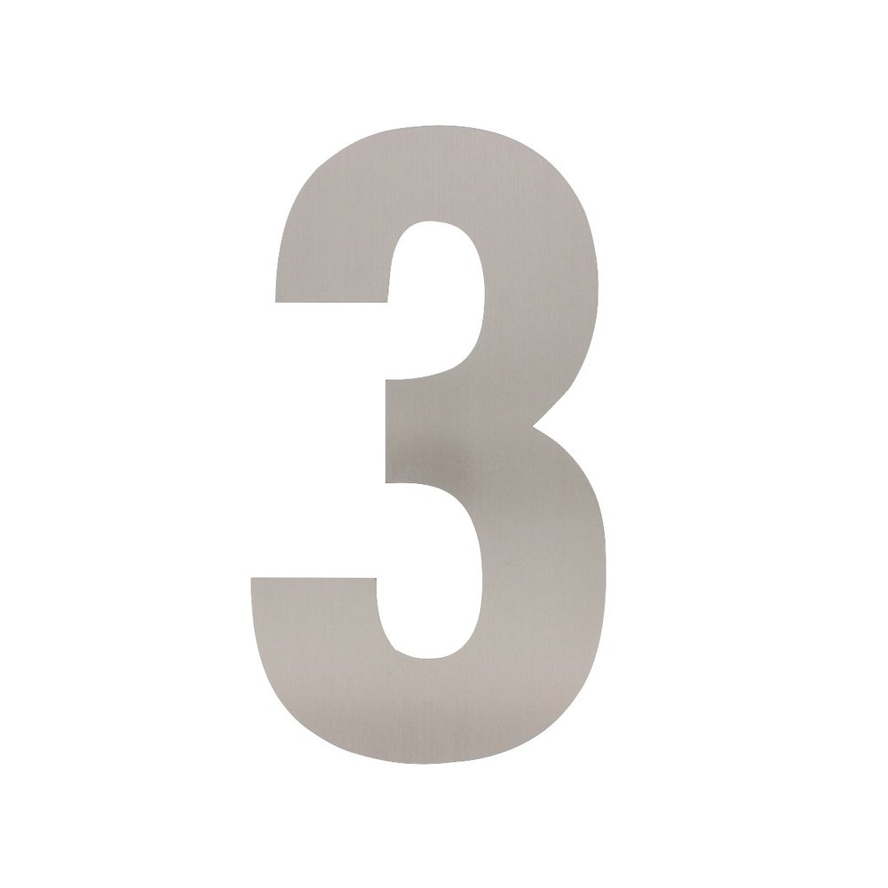 Intersteel Huisnummer 3 XL hoogte 30 cm geborsteld RVS