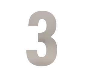 Intersteel Huisnummer 3 XL hoogte 30 cm geborsteld RVS