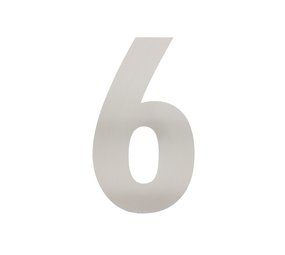 Intersteel Huisnummer 6 XL hoogte 30 cm geborsteld RVS Intersteel Huisnummer 6 XL hoogte 30 cm geborsteld RVS