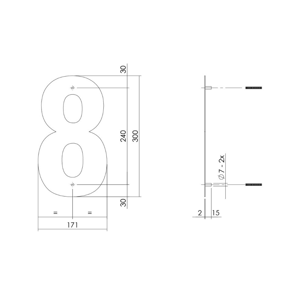 Intersteel Intersteel Huisnummer 8 XL geborsteld RVS (30cm) - weerbestendig buitendeurbeslag | De Oude Deurklink klassiek buitendeurbeslag Intersteel Intersteel Huisnummer 8 XL geborsteld RVS (30cm) - weerbestendig buitendeurbeslag | De Oude Deurklink klassiek buitendeurbeslag