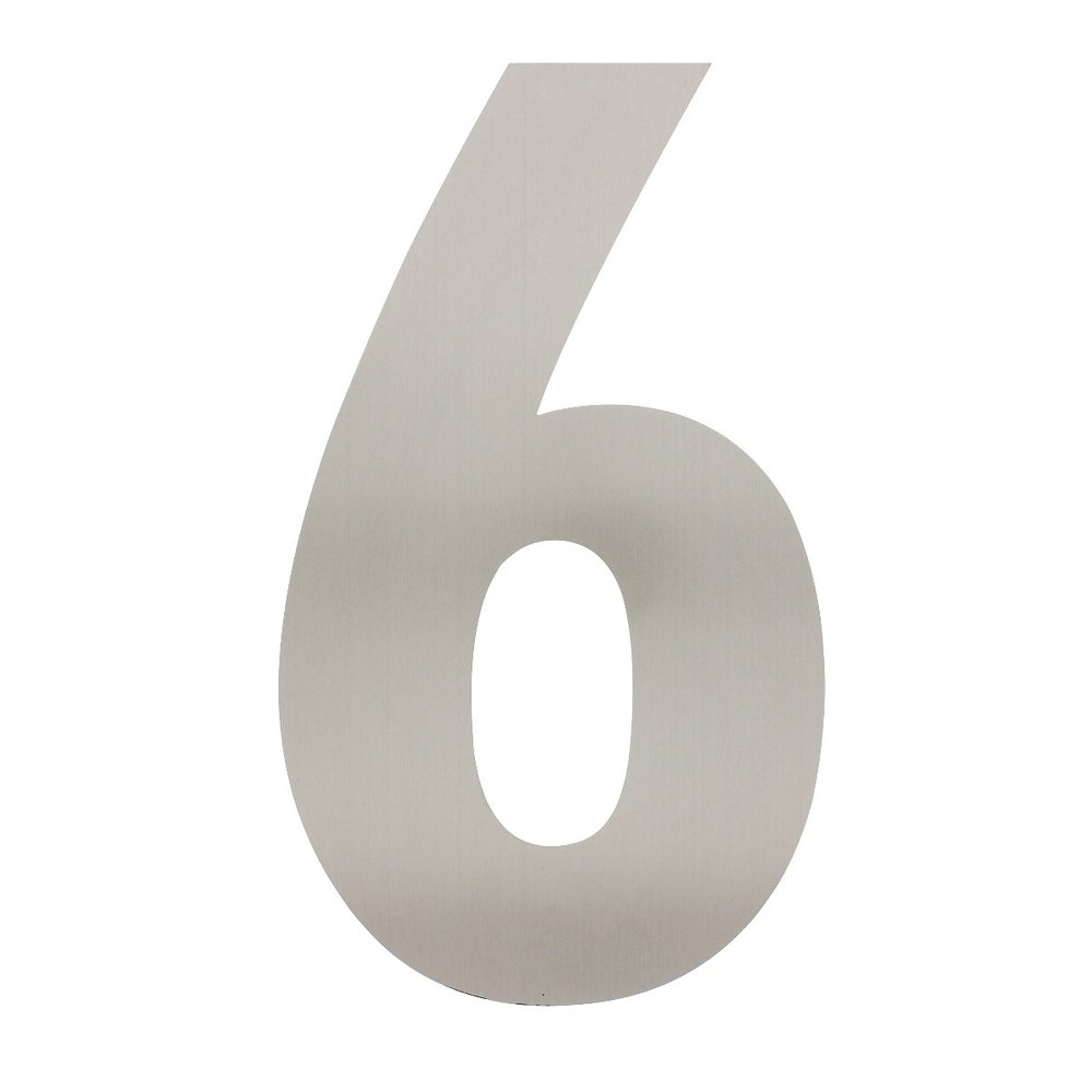 Intersteel Huisnummer 6 XXL hoogte 50 cm geborsteld RVS