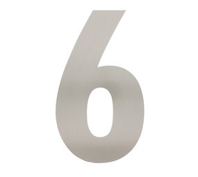 Intersteel Huisnummer 6 XXL hoogte 50 cm geborsteld RVS