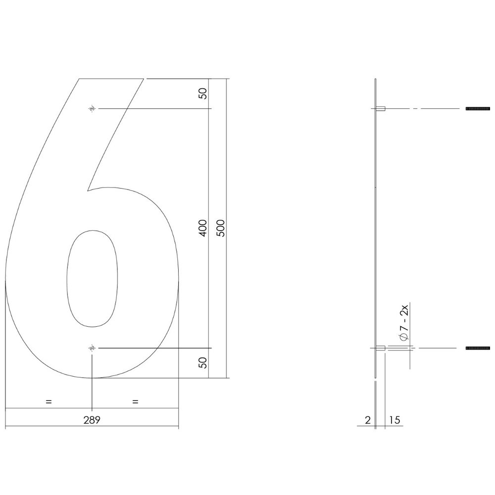 Intersteel Intersteel Huisnummer 6 XXL geborsteld RVS (50cm) - weerbestendig buitendeurbeslag | De Oude Deurklink klassiek buitendeurbeslag Intersteel Intersteel Huisnummer 6 XXL geborsteld RVS (50cm) - weerbestendig buitendeurbeslag | De Oude Deurklink klassiek buitendeurbeslag