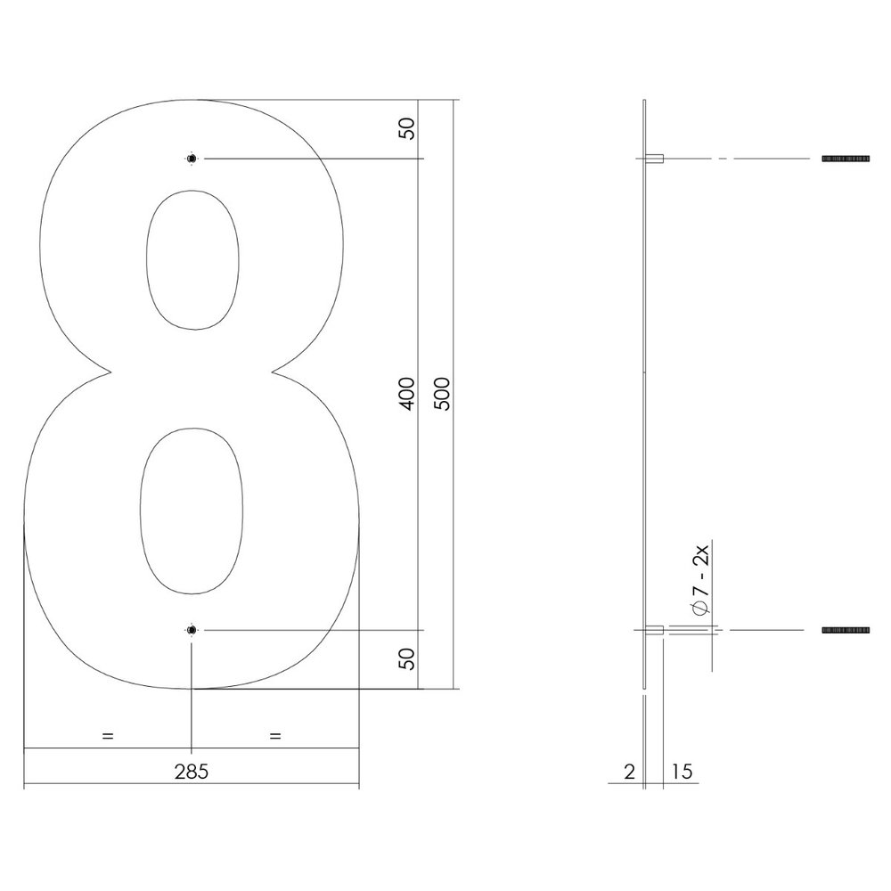 Intersteel Intersteel Huisnummer 8 XXL geborsteld RVS (50cm) - weerbestendig buitendeurbeslag | De Oude Deurklink klassiek buitendeurbeslag Intersteel Intersteel Huisnummer 8 XXL geborsteld RVS (50cm) - weerbestendig buitendeurbeslag | De Oude Deurklink klassiek buitendeurbeslag