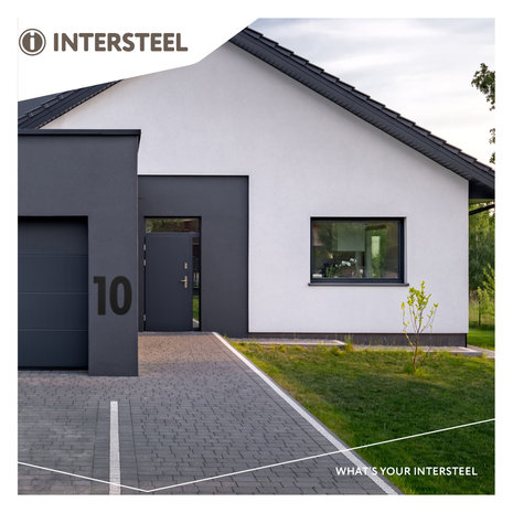Intersteel Huisnummer 1 XXL hoogte 50 cm RVS/mat zwart