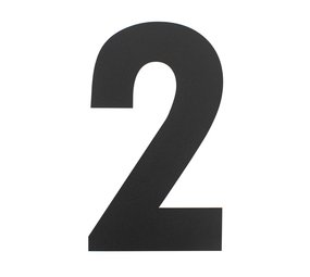 Intersteel Huisnummer 2 XXL hoogte 50 cm RVS/mat zwart