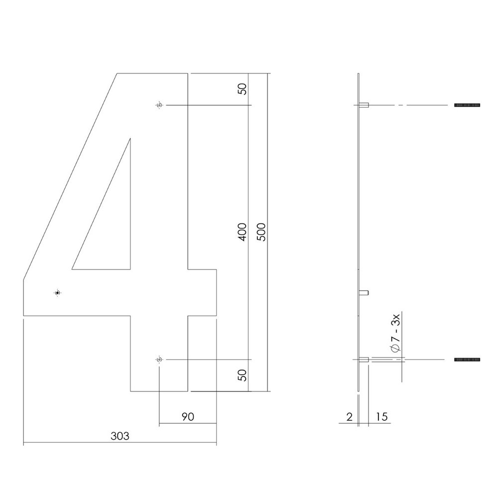 Intersteel Intersteel Huisnummer 4 XXL RVS mat zwart (50cm) - weerbestendig buitendeurbeslag | De Oude Deurklink klassiek buitendeurbeslag Intersteel Intersteel Huisnummer 4 XXL RVS mat zwart (50cm) - weerbestendig buitendeurbeslag | De Oude Deurklink klassiek buitendeurbeslag