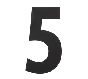 Intersteel Huisnummer 5 XXL hoogte 50 cm RVS/mat zwart