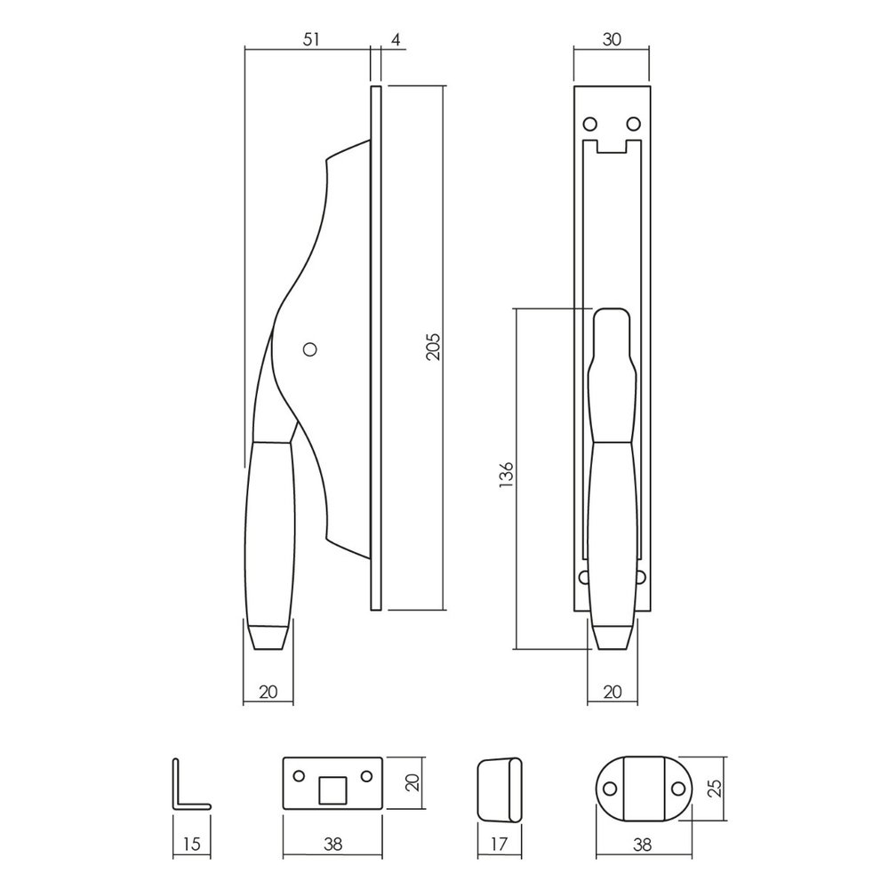 Intersteel Intersteel Pomp-espagnolet Ton 400 mat nikkel met ebbenhout - stangenset 2x1250mm | De Oude Deurklink Intersteel Intersteel Pomp-espagnolet Ton 400 mat nikkel met ebbenhout - stangenset 2x1250mm | De Oude Deurklink