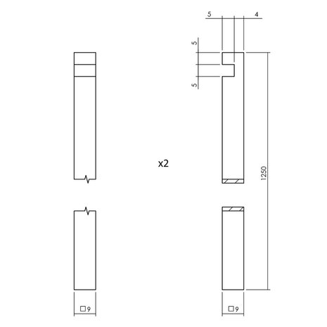 Intersteel Intersteel Pomp-espagnolet Ton 400 mat nikkel met ebbenhout - stangenset 2x1250mm | De Oude Deurklink Intersteel Intersteel Pomp-espagnolet Ton 400 mat nikkel met ebbenhout - stangenset 2x1250mm | De Oude Deurklink