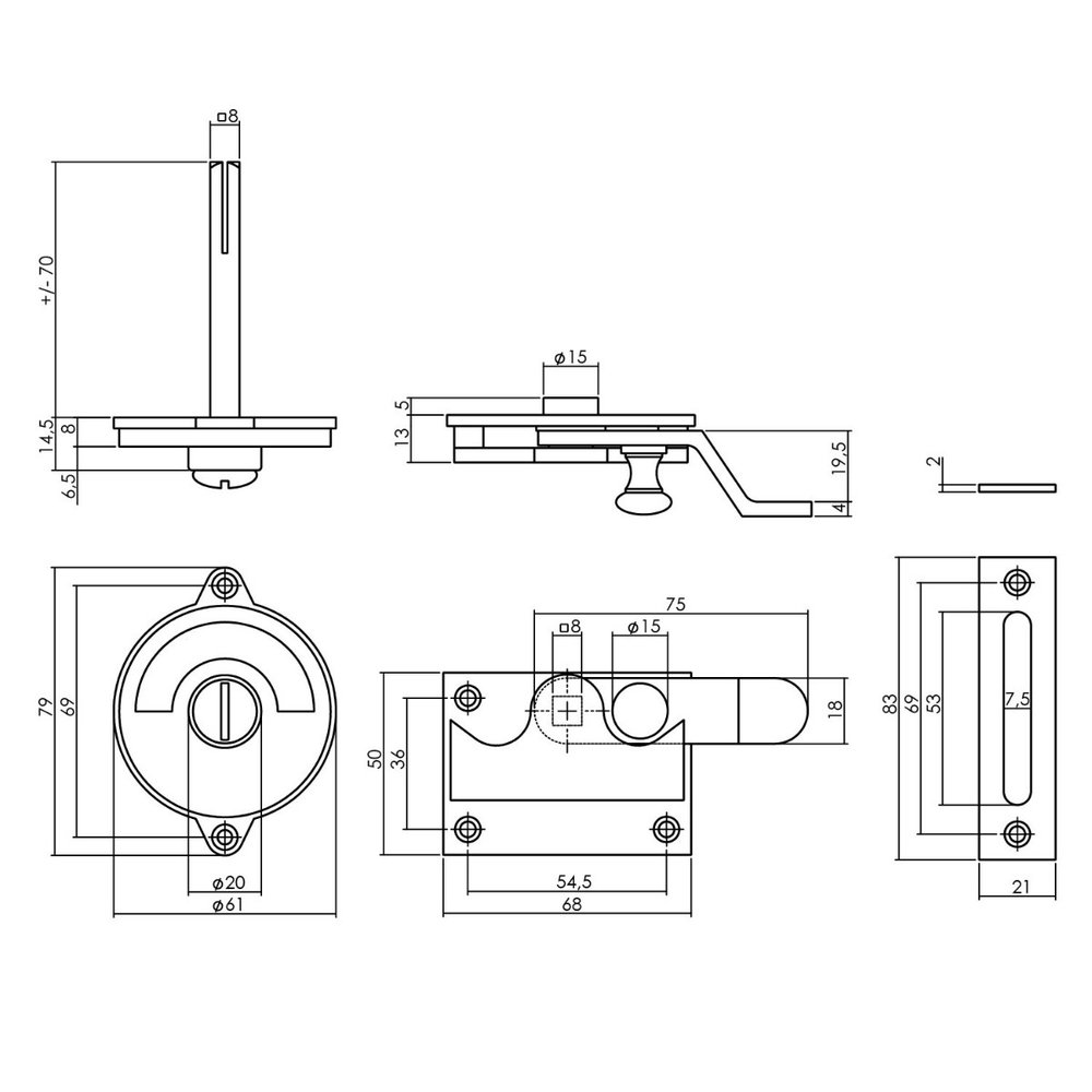 Intersteel Intersteel WC-slot hendel met bocht rood-groen messing ongelakt | De Oude Deurklink jaren 30 deurbeslag Intersteel Intersteel WC-slot hendel met bocht rood-groen messing ongelakt | De Oude Deurklink jaren 30 deurbeslag