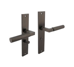 Intersteel Deurklink Bau-Stil op schild WC slot 63mm antracietgrijs