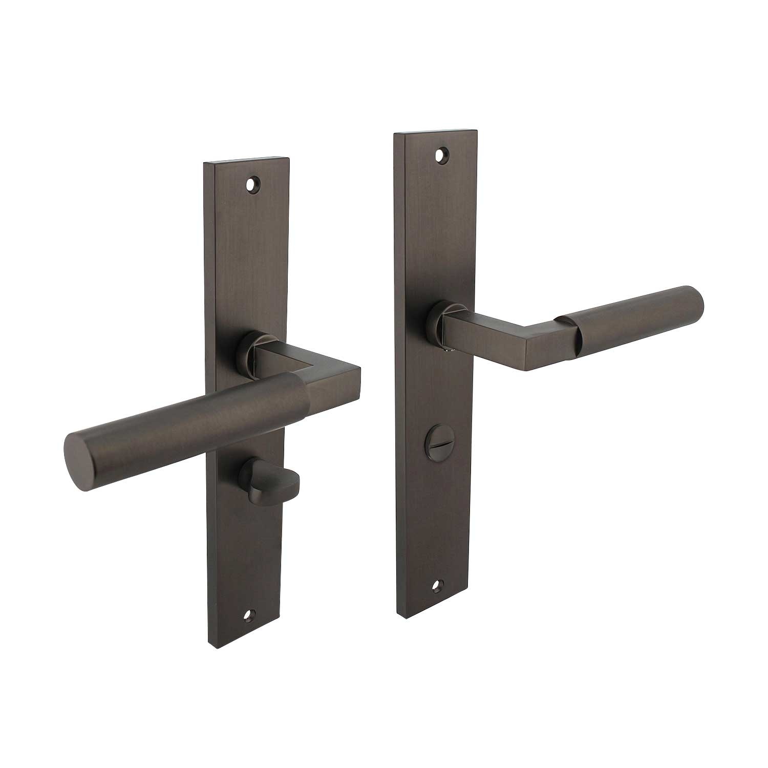 Intersteel Deurklink Bau Stil op schild WC slot 63mm antracietgrijs
