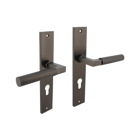 Intersteel Deurklink Bau-Stil op schild profielcilindergat 72mm antraciet grijs Intersteel Deurklink Bau-Stil op schild profielcilindergat 72mm antraciet grijs