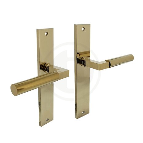 Intersteel Deurklink Bau-Stil op schild met messing titaan PVD coating