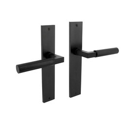 Intersteel Deurklink Bau-Stil op schild in mat zwart