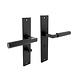 Intersteel Deurklink Bau-Stil geveerd op schild WC slot 63mm mat zwart | De Oude Deurklink jaren 30 deurbeslag Intersteel Deurklink Bau-Stil geveerd op schild WC slot 63mm mat zwart | De Oude Deurklink jaren 30 deurbeslag