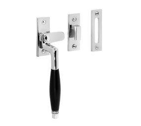 De Oude Deurklink Raamsluiting Deco, verstevigd, glanzend nikkel, links