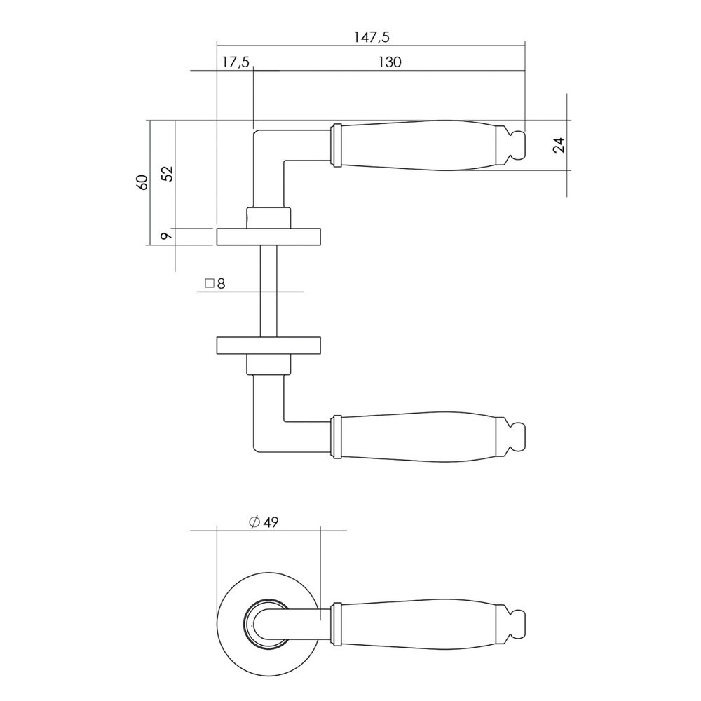 Intersteel Deurklink Courgette met rozet verdekt chroom Intersteel Deurklink Courgette met rozet verdekt chroom