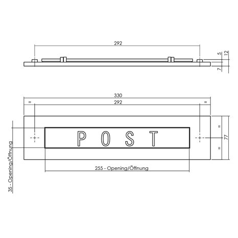 Intersteel Intersteel Brievenbus voordeur rechthoekig met klep "POST" | De Oude Deurklink Intersteel Intersteel Brievenbus voordeur rechthoekig met klep "POST" | De Oude Deurklink