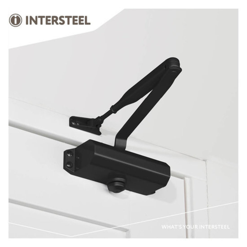 Intersteel Deurdranger zwart met schaararm dr122 | De Oude Deurklink jaren 30 deurbeslag Intersteel Deurdranger zwart met schaararm dr122 | De Oude Deurklink jaren 30 deurbeslag