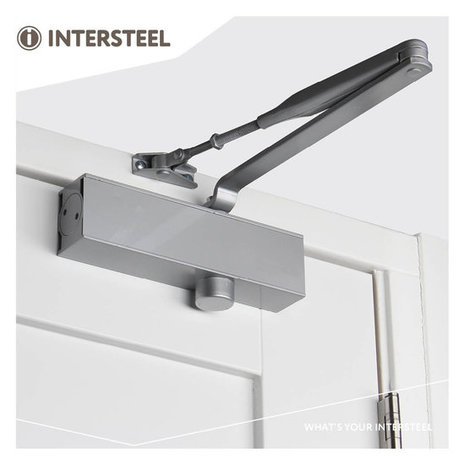 Intersteel Deurdranger RVS met schaararm DR 120 | De Oude Deurklink jaren 30 deurbeslag Intersteel Deurdranger RVS met schaararm DR 120 | De Oude Deurklink jaren 30 deurbeslag