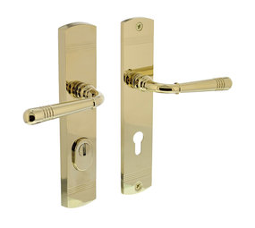 Intersteel Achterdeurbeslag Helena profielcilindergat deurklink 72mm met kerntrekbeveiliging PVD messingkleur Intersteel Achterdeurbeslag Helena profielcilindergat deurklink 72mm met kerntrekbeveiliging PVD messingkleur