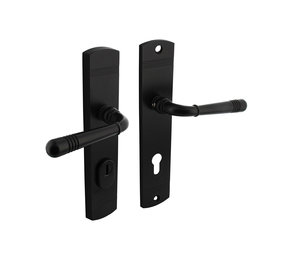 Intersteel Achterdeurbeslag Helena profielcilindergat 72mm met kerntrekbeveiliging zwart Intersteel Achterdeurbeslag Helena profielcilindergat 72mm met kerntrekbeveiliging zwart