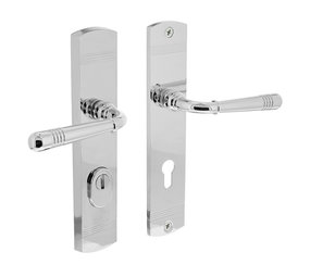 Intersteel Achterdeur beslag Helena op schild 72mm verchroomd met kerntrekbeveiliging Intersteel Achterdeur beslag Helena op schild 72mm verchroomd met kerntrekbeveiliging