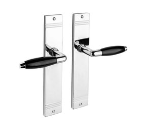 De Oude Deurklink Geveerde deurklink set Retro glanzend nikkel schild