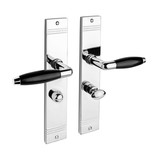 De Oude Deurklink Deurklink Retro geveerd op schild wc slot glanzend nikkel