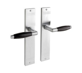 De Oude Deurklink Geveerde deurklink set Retro mat nikkel schild