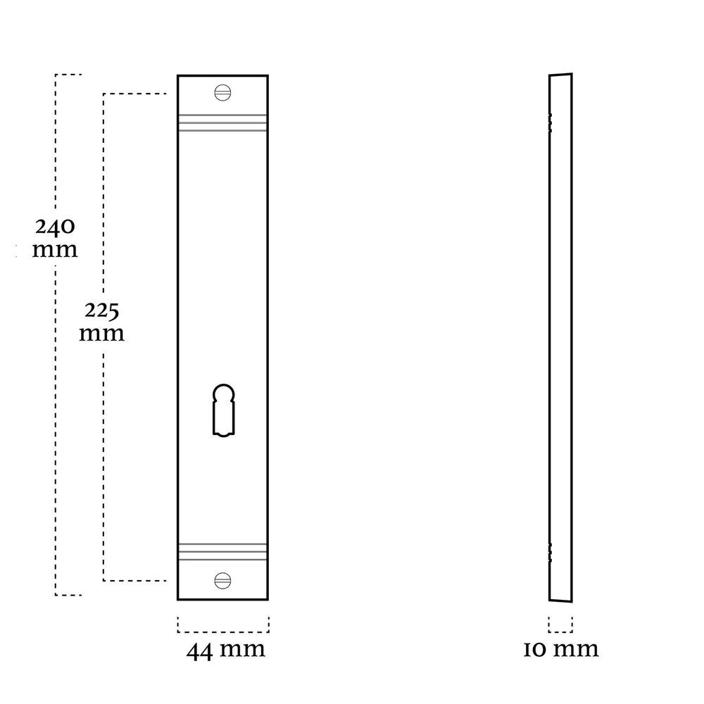 De Oude Deurklink Retro blindschild mat zwart voor meterkast- en kastdeuren