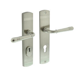 Intersteel Achterdeurbeslag Helena profielcilindergat 72mm met kerntrekbeveiliging mat nikkel Intersteel Achterdeurbeslag Helena profielcilindergat 72mm met kerntrekbeveiliging mat nikkel