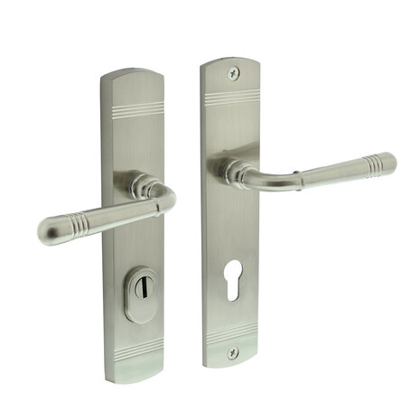 Intersteel Intersteel Achterdeurbeslag Helena mat nikkel PC72mm kerntrekbeveiliging | De Oude Deurklink klassiek buitendeurbeslag Intersteel Intersteel Achterdeurbeslag Helena mat nikkel PC72mm kerntrekbeveiliging | De Oude Deurklink klassiek buitendeurbeslag