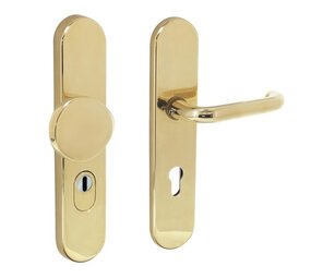 Intersteel Veiligheidsbeslag skg3 profielcilindergat 72 mm ovaal met kerntrekbeveiliging messing gelakt