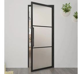 Loftdeur Stalen scharnierdeur mat glas (inclusief stalen kozijn) Loftdeur Stalen scharnierdeur mat glas (inclusief stalen kozijn)