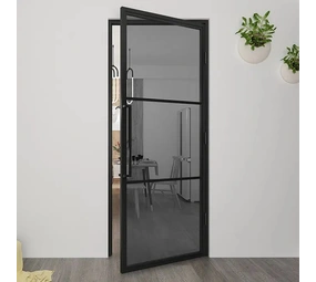 Loftdeur Stalen scharnierdeur rookglas (inclusief stalen kozijn) Loftdeur Stalen scharnierdeur rookglas (inclusief stalen kozijn)