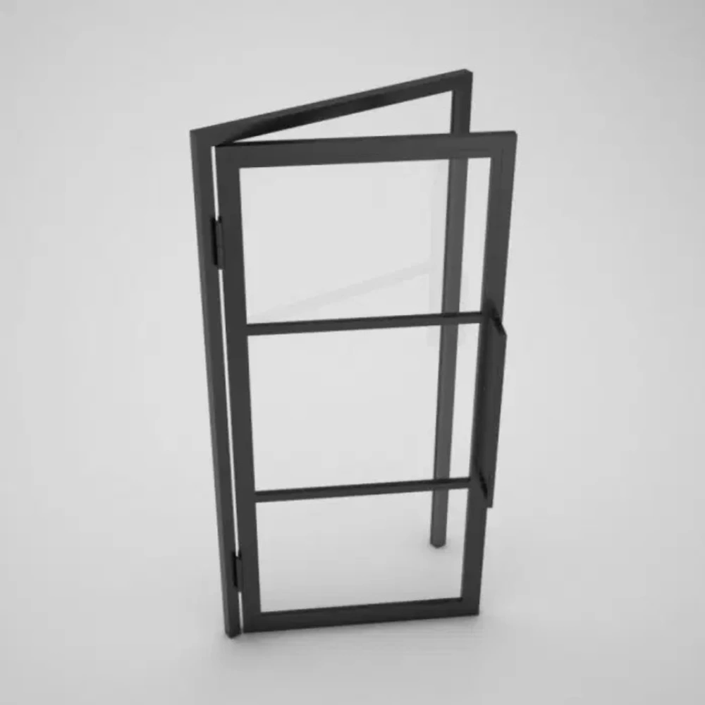 Loftdeur Stalen scharnierdeur met rookglas inclusief kozijn Loftdeur Stalen scharnierdeur met rookglas inclusief kozijn