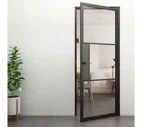 Loftdeur Stalen scharnierdeur helder glas met deurklink (inclusief stalen kozijn)