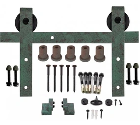 Loftdeur Schuifdeursysteem Green Patina 200cm Loftdeur Schuifdeursysteem Green Patina 200cm