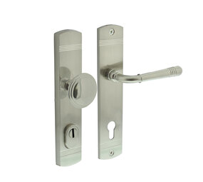 Intersteel Voordeurbeslag Helena profielcilindergat 92mm met kerntrekbeveiliging mat nikkel Intersteel Voordeurbeslag Helena profielcilindergat 92mm met kerntrekbeveiliging mat nikkel