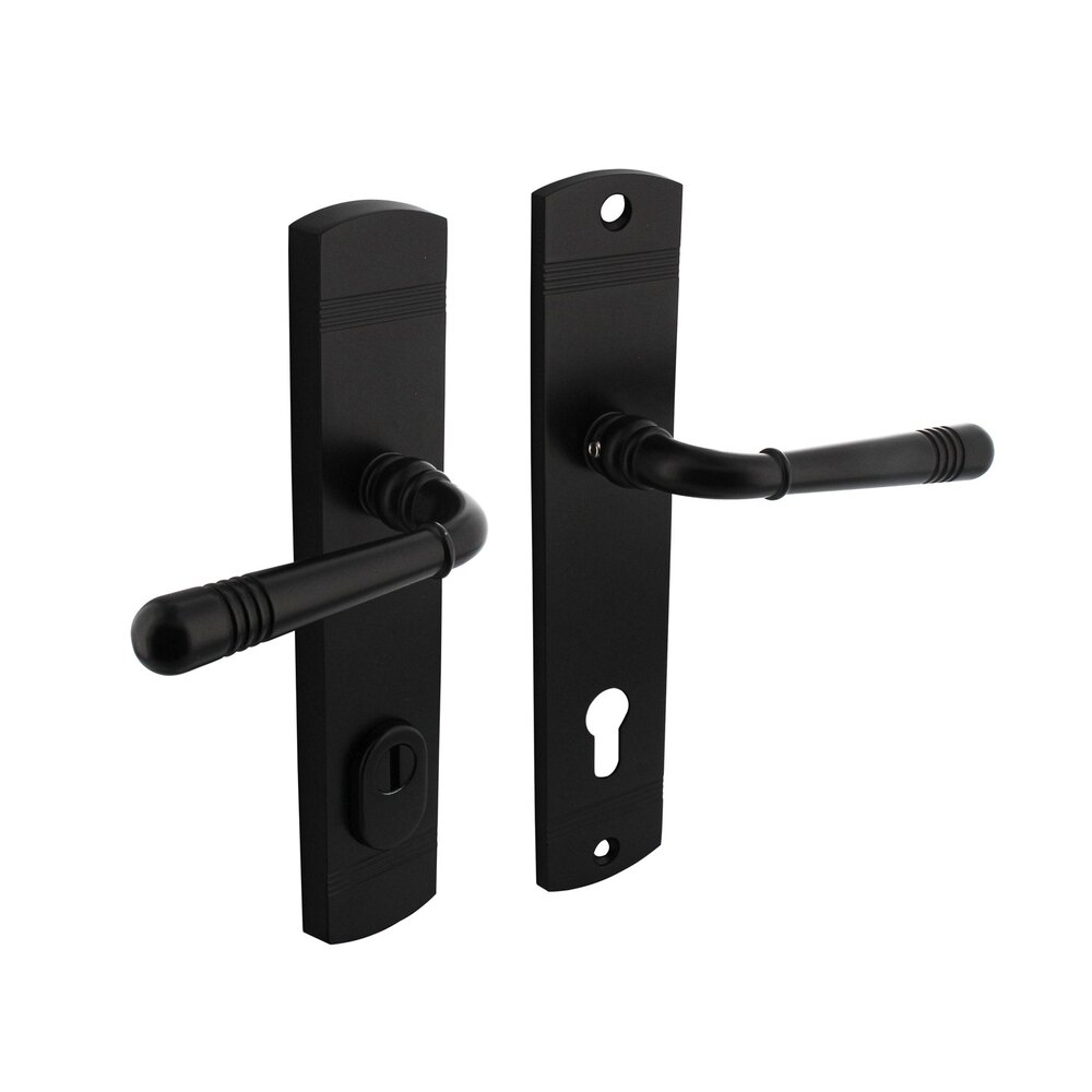 Intersteel Intersteel Achterdeurbeslag Helena mat zwart PC92mm kerntrekbeveiliging | De Oude Deurklink klassiek buitendeurbeslag