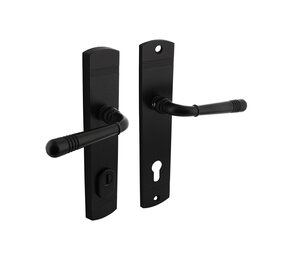 Intersteel Achterdeurbeslag Helena profielcilindergat 92mm met kerntrekbeveiliging zwart Intersteel Achterdeurbeslag Helena profielcilindergat 92mm met kerntrekbeveiliging zwart