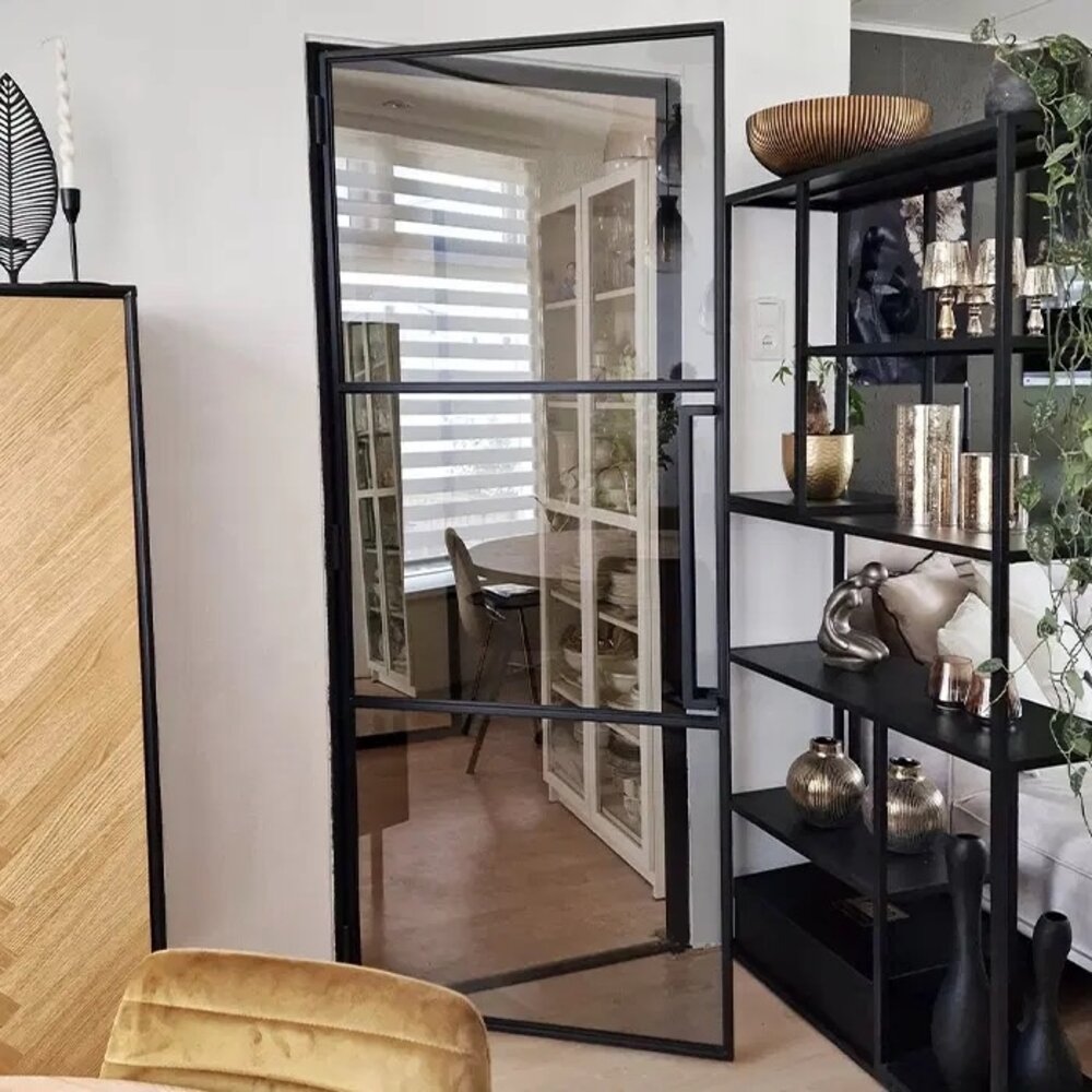 Loftdeur Slimline stalen scharnierdeur met helder glas