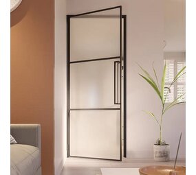 Loftdeur Slimline stalen scharnierdeur met mat glas